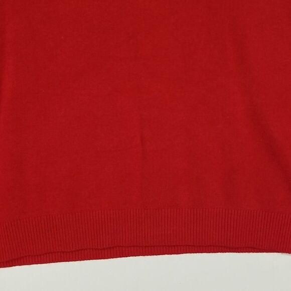 Lemon Curve Sweater Women's 2XL Long Sleeve Beaded Design Red Cotton Blend - Picture 11 of 11